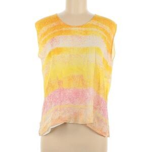 SHAMASK Blouse Silk Sleeveless Summer Resort Contemporary Lagenlook Sz: 1 (US 6)